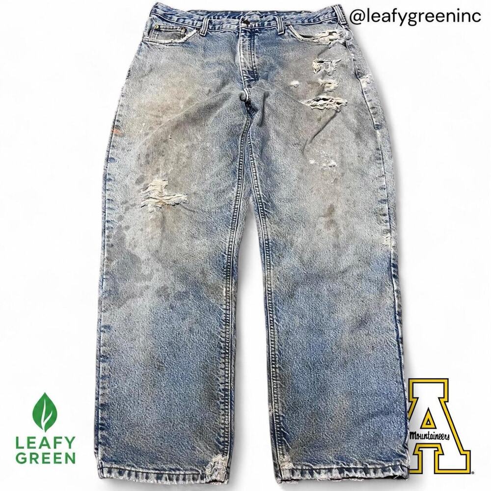 Carhartt B17DST VTG 2000s Flannel Lined Mud Wash Jeans Us Sz 36x30 Straight Fit
